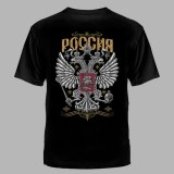 Футболка Россия каменный герб черная №680