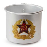 Кружка алюминиевая с нанесением Кокарда Советской Армии солдатская