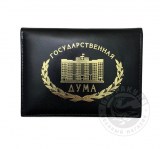 Обложка для автодокументов с жетоном Государственная дума черного цвета